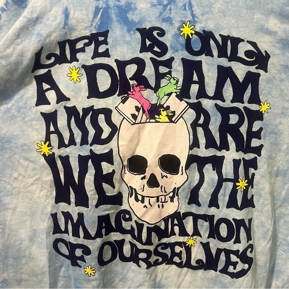 Coney Island Picnic Blue Tie-Dye Long Sleeve Graphic T-Shirt - Size XL - Picture 2 of 8